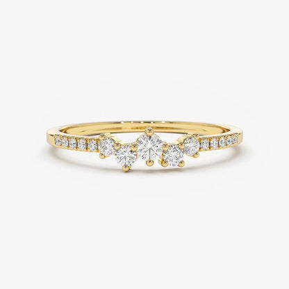 Anziw Delicate Moissanite Ring Real 925 Silver for Women Dainty Thin Finger Ring Wedding Engagement Jewelry Fashion Accessories