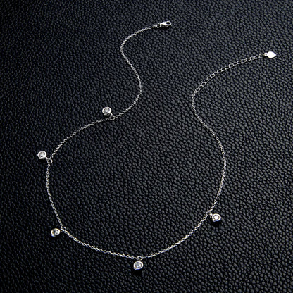 Anziw Luxury 2.5/4.0mm Moissanite Necklace for Women Original Silver 925 Chain Choker Fine Jewelry with Certificate 18''