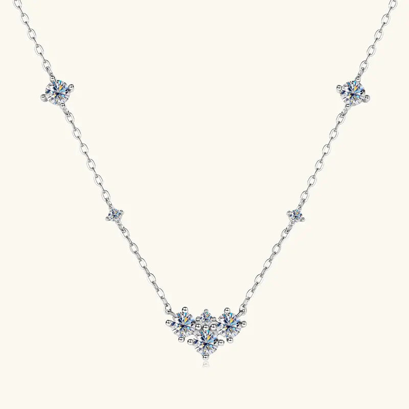 2025 New 4mm&2mm D Color Moissanite Pendant Necklace Plated 18K Gold 925 Silver Chain Jewelry Certified for Women Girl Gifts