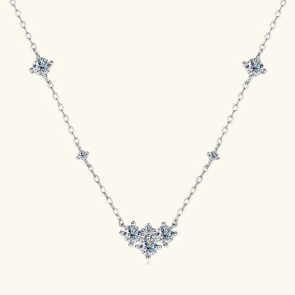 2025 New 4mm&2mm D Color Moissanite Pendant Necklace Plated 18K Gold 925 Silver Chain Jewelry Certified for Women Girl Gifts