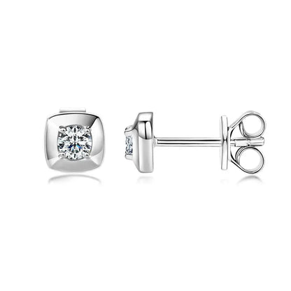 Anziw 3mm 0.1ct D Moissanite Earrings 925 Sterling Silver Square Stud Earrings for Women Men Couples Fine Jewelry 2025 New Gifts