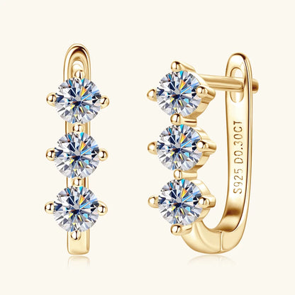 Anziw Luxury 1.7cttw Moissanite Diamond Jewelry Sets 925 Sterling Silver Necklace Hoop Earrings for Women Wedding Party Jewelry