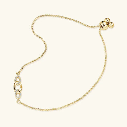 Anziw S925 0.8mm Moissanite Bracelet 24cm Stretch Adjustable Chain 925 Silver Circle Bracelet for Women Trendy Hand Jewelry Gift