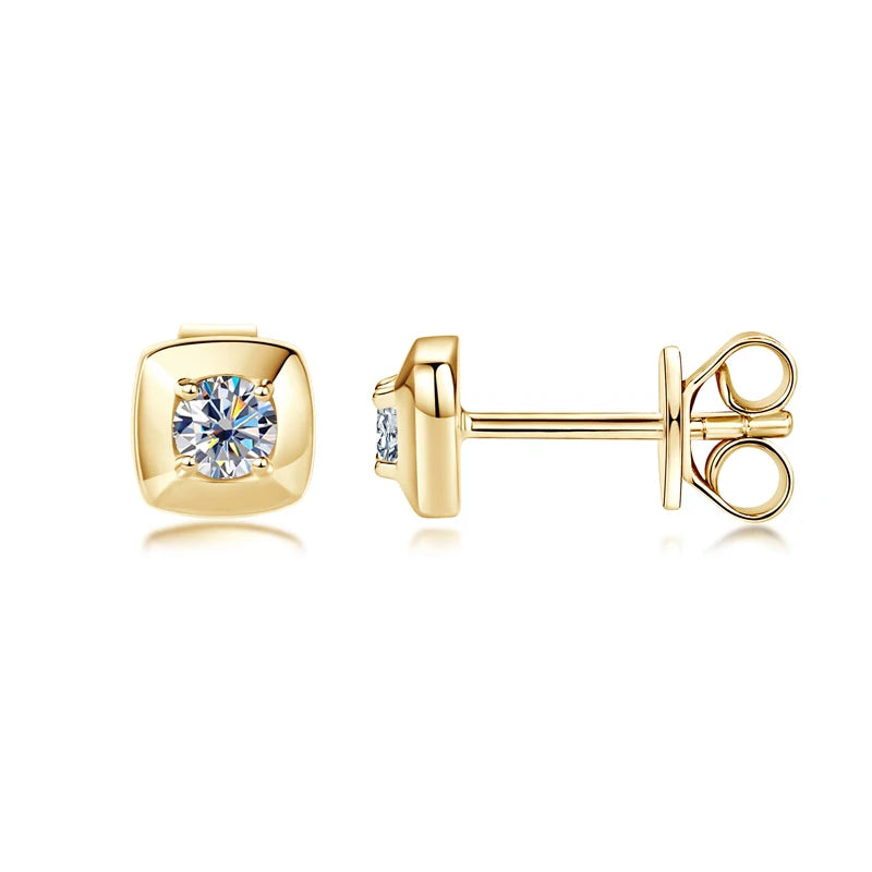 Anziw 3mm 0.1ct D Moissanite Earrings 925 Sterling Silver Square Stud Earrings for Women Men Couples Fine Jewelry 2025 New Gifts