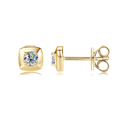 Anziw 3mm 0.1ct D Moissanite Earrings 925 Sterling Silver Square Stud Earrings for Women Men Couples Fine Jewelry 2025 New Gifts