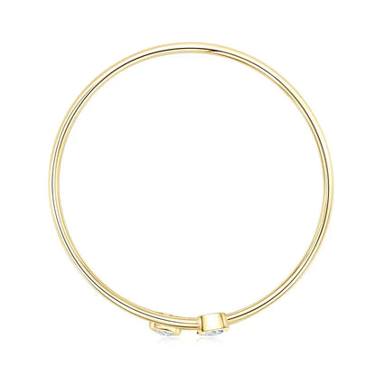 Anziw 0.5CT 5mm D Moissanite Opening Bangle Cuff for Women 925 Sterling Silver Bracelet Cuffs Bezel Lab Diamon 2025 New Jewelry