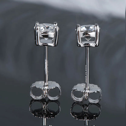 Anziw Sparkle Real Moissanite Black Stud Earrings Diamond 925 Silver Gold Ear Piercing Jewelry for Women Men Gifts 3mm/4mm/5mm