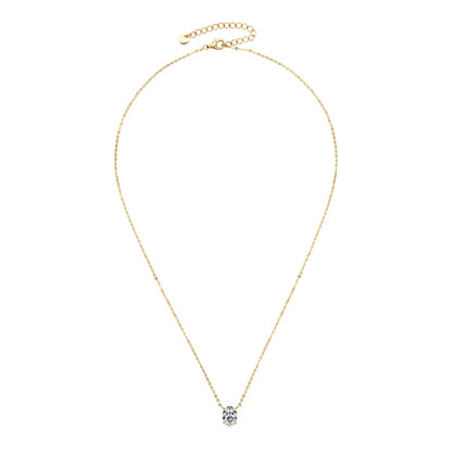 Anziw 2.0CT Oval Cut D Moissanite Solitaire Pendant Necklace for Women 925 Silver Adjustable Chain Certified Fine Jewelry Gifts