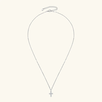 Anziw Classic Charm Cross Pendant Necklace 925 Sterling Silver Moissanite with Certificate  for Women Men Gifts Collar Jewelry