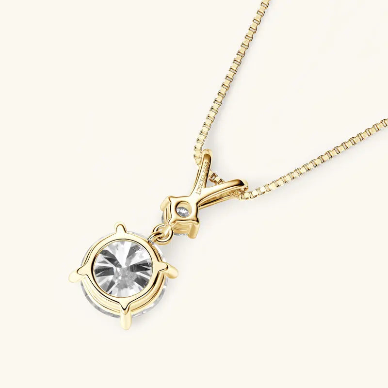 Anziw 1CT 2CT 3CT Moissanite Pendant Necklace for Women 925 Silver Adjustable Chain Sparking Two Stones Necklaces Gift Valentine