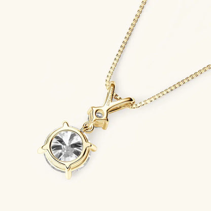 Anziw 1CT 2CT 3CT Moissanite Pendant Necklace for Women 925 Silver Adjustable Chain Sparking Two Stones Necklaces Gift Valentine