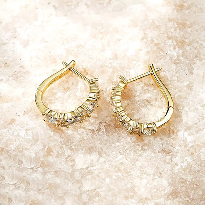 Anziw Sparking VVS1 Moissanite Earrings S925 Silver U Shape Hoop Earrings for Women Hot Sale Wedding Jewelry Certified 2.76CTTW.