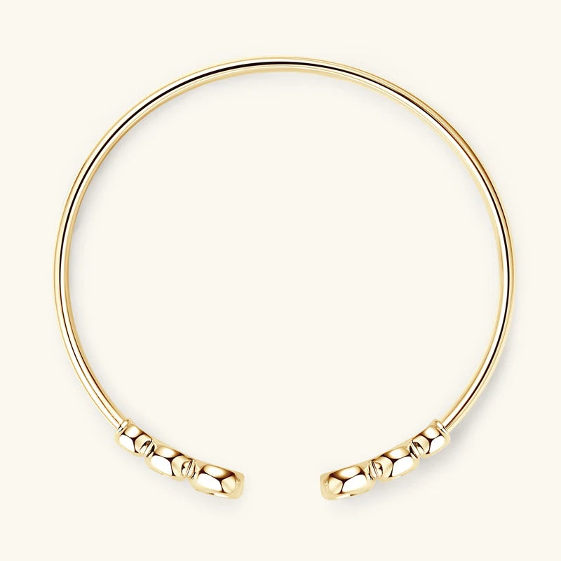 Anziw Simple Open Ended Bracelets Cuff Silver 925 D Color Moissanite Bracelet Bangle for Women Luxury Gold Plated Charm Jewelry