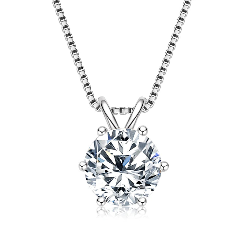 ANZIW Classic 2.0CT 3.0CT Moissanite Pendant Necklace for Women Sparking Diamond Necklaces 925 Silver Jewelry Engagement Gifts