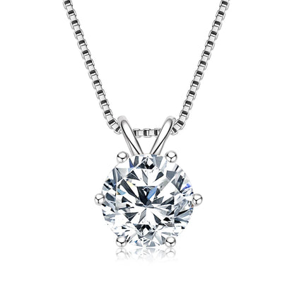 ANZIW Classic 2.0CT 3.0CT Moissanite Pendant Necklace for Women Sparking Diamond Necklaces 925 Silver Jewelry Engagement Gifts
