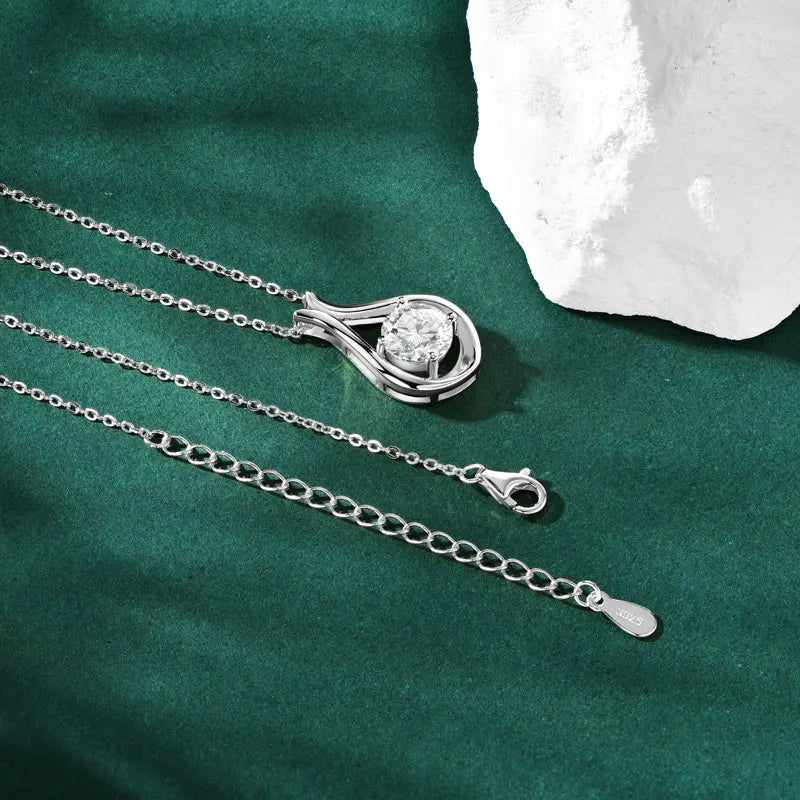 2025 2CT 8mm D Color Moissanite Necklace Teardrop Pendant 925 Silver Chain Original Jewelry with Certificate for Women S925 Gift