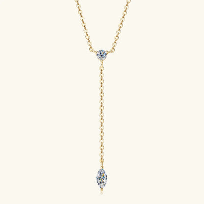 Anziw 3mm D Color Moissanite Y Shape Long Pendant Necklace for Women Adjustable Chain 100% 925 Silver Jewelry Trendy 2025 Gifts