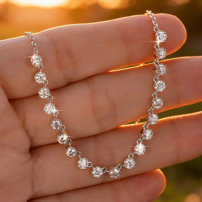 Anziw 14k Gold Filled 3mm D Moissanite Bubble-Style Pendant Necklace for Women