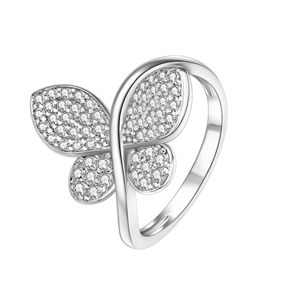Anziw 2026 New Tendy Cubic Zirconia For Women Butterfly Engagement Ring 14K Gold Filled Ring Birthday Valentine Jewelry Gifts