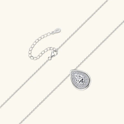 2025 2CT 1.5CT 1CT Pear Cut D Moissanite Waterdrop Pendant Necklace for Women 925 Silver Adjustable Chain Certified Fine Jewelry