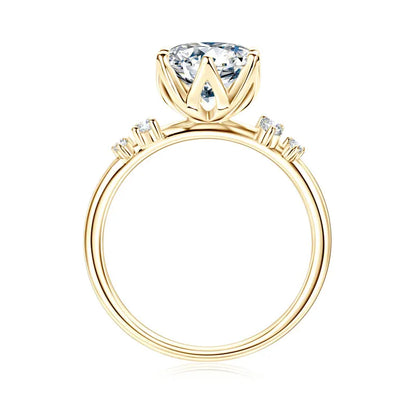 Anziw 8mm 2.0ct D Moissanite Ring for Women 18k Gold Plated 925 Sliver Engagement Wedding Rings Finger Promise Jewelry 2025 New