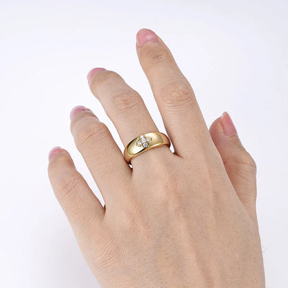 2025 Trendy Clover Flower Chunky Ring 925 Sterling Sliver D Moissanite Rings Finger Bands for Women S925 Charm Wedding Jewelry