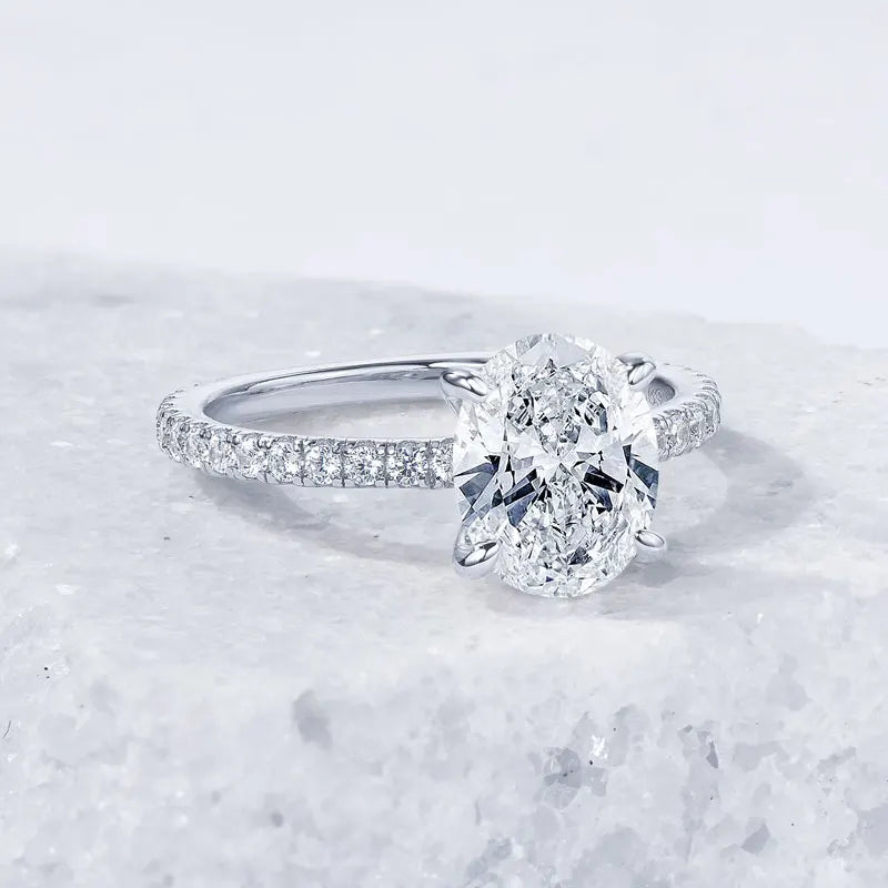 3.0CT D Oval Cut Moissanite Engagement Wedding Ring for Women 925 Sterling Sliver Promise Bands Vintage Finger Jewelry Certified