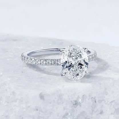 3.0CT D Oval Cut Moissanite Engagement Wedding Ring for Women 925 Sterling Sliver Promise Bands Vintage Finger Jewelry Certified