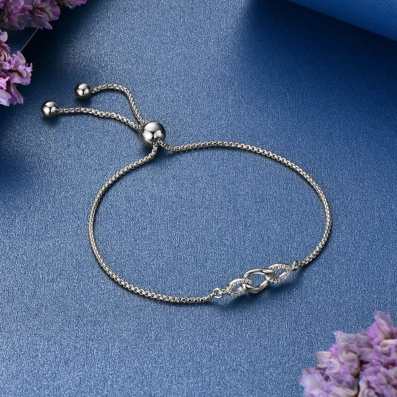 2024 Trendy Stretch Adjustable Moissanite Bracelet Real 925 Silver Plated Gold Bracelet for Women Fine Jewelry Gift Hand Chain