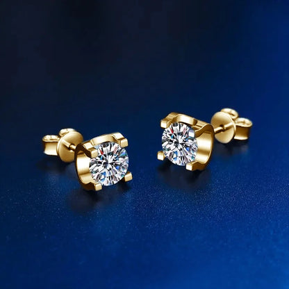Original 925 Silver Certified 0.5CT D Color Moissanite Jewelry Set Solitaire Pendant Necklace Stud Earrings for Women Gifts S925