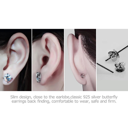 Anziw 2023 Trendy Stud Earrings for Women 100% 3-11mm 0.1-5.0ct D Color Moissanite 925 Sterling Silver Sparkling Wedding Jewelry
