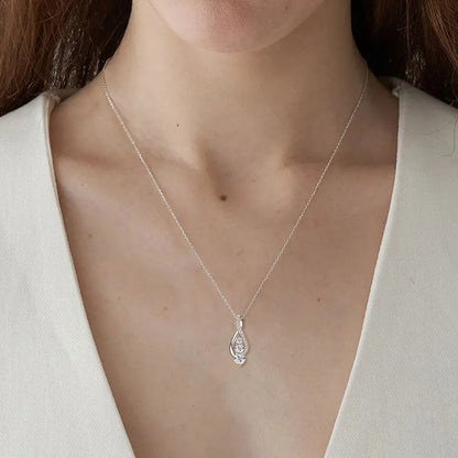 Anziw 925 Sterling Silver Fashion All Moissanite Infinity Pendant Necklace Women's Adjustable S925 Chain Wedding Christmas Gift