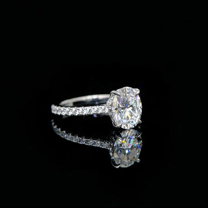 3CT Oval Cut Moissanite Ring for Women 925 Sterling Sliver Vintage Engagement Wedding Promise Band Finger Jewelry Certified Ring