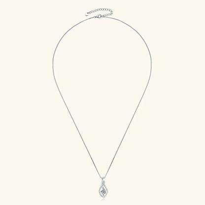 Anziw 925 Sterling Silver 4mm Round Moissanite Twist Pendant Necklace Gold Plated Sparking Diamond Party Jewelry for Women Gifts