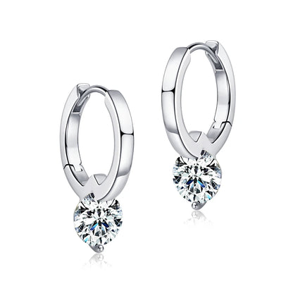 Solitaire 1ct D Moissanite Earrings for Women 2023 Diamond Sterling Silver Hoop Earrings 925 Drop Earrings Girls 14k Gold Plated