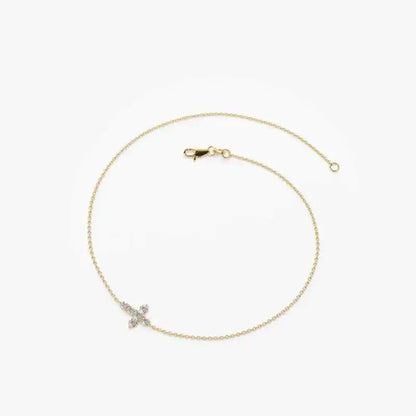 Anziw 925 Sterling Silver Cross Bracelet Certified 2.5mm D Color Moissanite Bracelet for Women Men Jewelry Adjustable Chain Gift