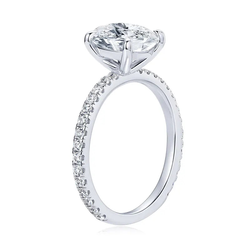 3.0CT D Oval Cut Moissanite Engagement Wedding Ring for Women 925 Sterling Sliver Promise Bands Vintage Finger Jewelry Certified