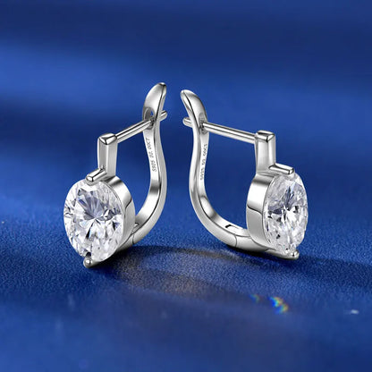 Anziw 2.0CT D Moissanite Drop Earrings for Women 925 Silver U Shaped Hoop Huggie Earrings Wedding Engagement Jewelry 2025 Trend