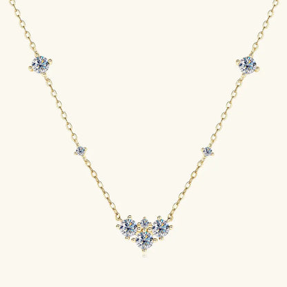 2025 New 4mm&2mm D Color Moissanite Pendant Necklace Plated 18K Gold 925 Silver Chain Jewelry Certified for Women Girl Gifts