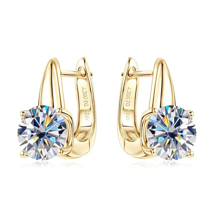 Anziw 2.0CT 8mm D Color Moissanite U Shape Hoop Earrings for Women 925 Silver Solitaire Lab Diamond Sparking Jewelry 2025 Trend