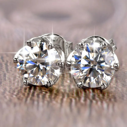 Anziw 0.5ct 1ct D VVS1 GRA Certified Lab Diamond Round Moissanite Stud Earring for Women Gold Filled Wedding Party Jewelry Gifts