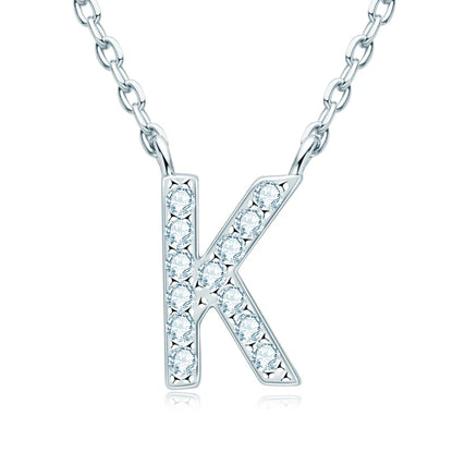 Anziw Initial Moissanite 26 Letter Pendant Necklace for Women Men Real Silver 925 Name Pendant Fine Jewelry Valentine's Day Gift