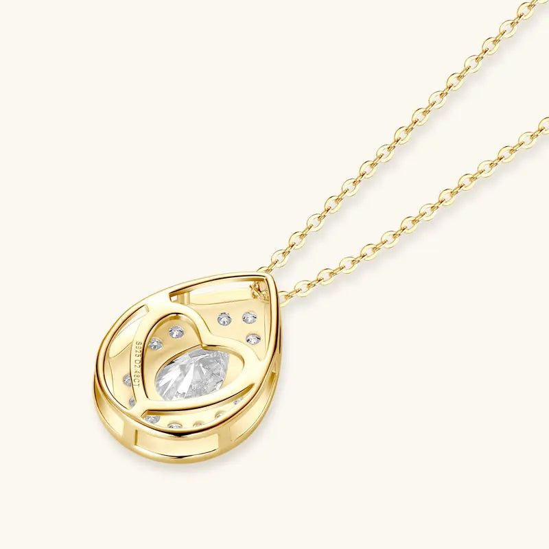 2025 2CT 1.5CT 1CT Pear Cut D Moissanite Waterdrop Pendant Necklace for Women 925 Silver Adjustable Chain Certified Fine Jewelry