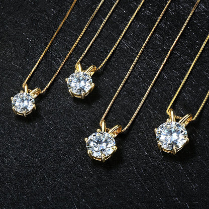 5CT 3CT 4CT 0.5CT 1CT 2CT D-E Moissanite Solitaire Pendant Necklace For Women Real 925 Silver Original Jewelry With Certificate