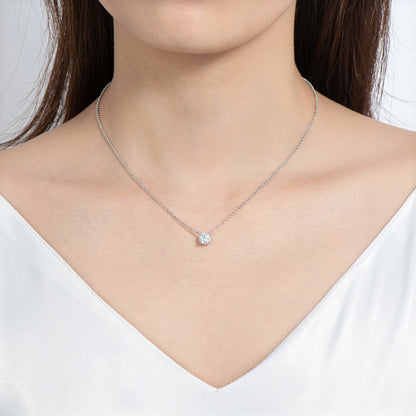 Anziw Original 3CT 1CT 2CT Moissanite Necklace Real 925 Silver Chain 6.5-9mm Solitaire Pendant Necklaces For Women Jewelry Gifts
