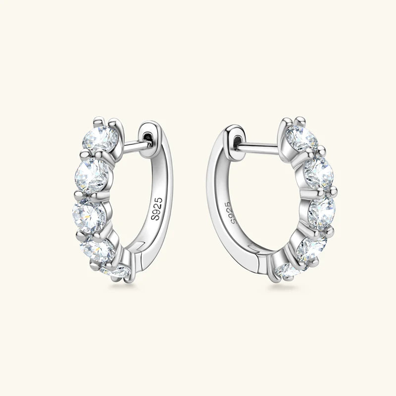 Anziw 14k Gold Plated Hoop Earrings for Women 3.5mm D Color 925 Sterling Silver Moissanite Diamond Huggie Earring Girls Jewelry