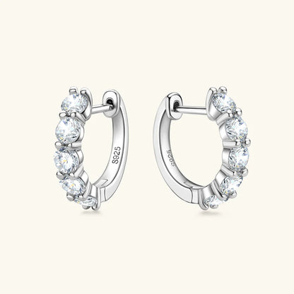 Anziw 14k Gold Plated Hoop Earrings for Women 3.5mm D Color 925 Sterling Silver Moissanite Diamond Huggie Earring Girls Jewelry