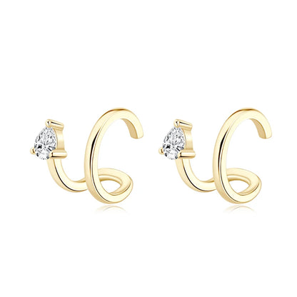 Anziw Ear Cuffs No Piercing Earring Real Pear Cut D0.30ct Moissanite Clip On Earrings 100% 925 Sterling Silver for Women Jewelry