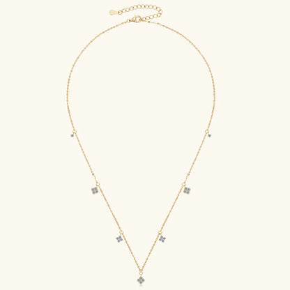 Anziw 3mm D Moissanite Jewelry Set Clover Flower Pendant Necklace Earrings Bracelet 3 in 1 Sets for Women 925 Silver Charm Gifts