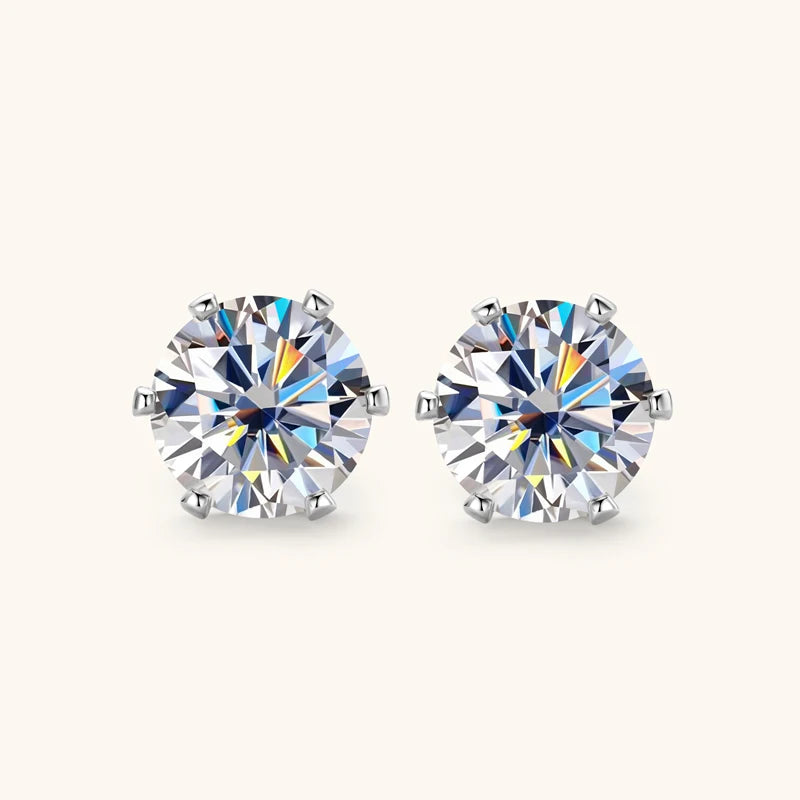 Anziw 3mm-9mm D Round Moissanite Stud Earrings for Women Men Sparking Earrings 925 Silver Hypoallergenic Certified Fine Jewelry